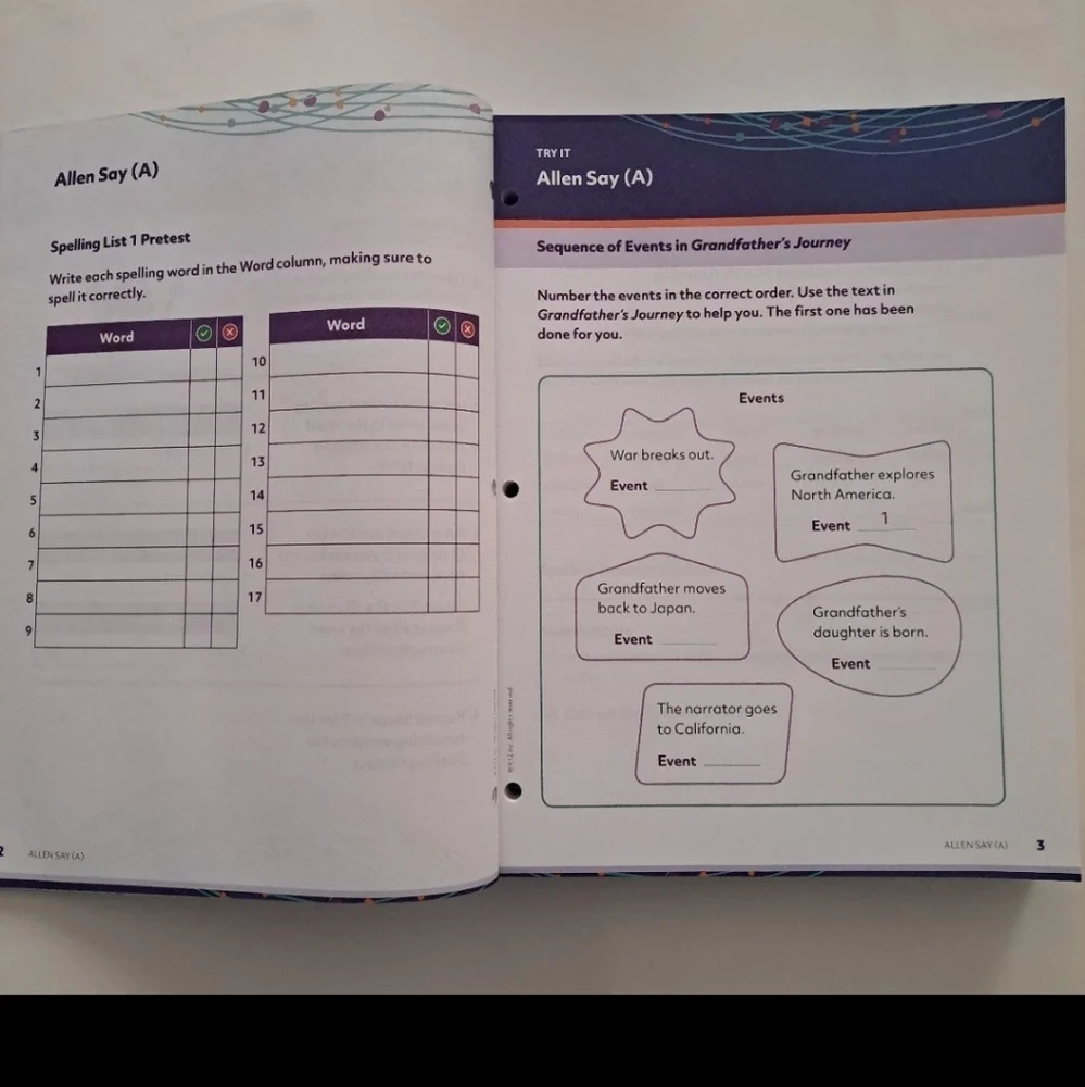 K12 Summit Curriculum English Language Arts Activity Book #3 Home Schooling Used